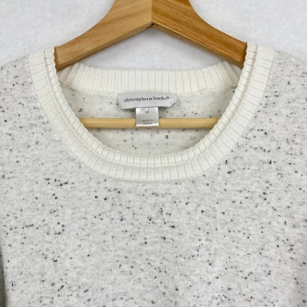 Christopher & Banks Pullover Sweater Classy Academia Grandma Core Chic Boho M - Picture 2 of 7